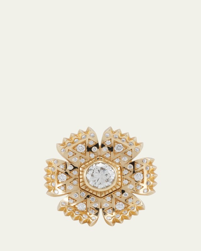 Petunia Ring with Diamonds